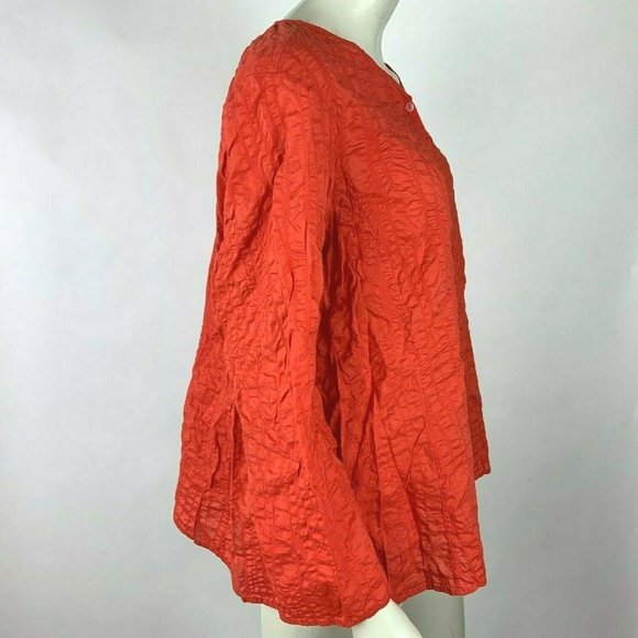 Eileen Fisher Cotton Blouse Top Button-Down Tunic - Picture 5 of 9